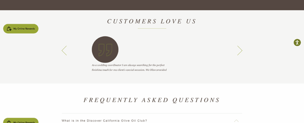 Old Club Page for We Olive’s website