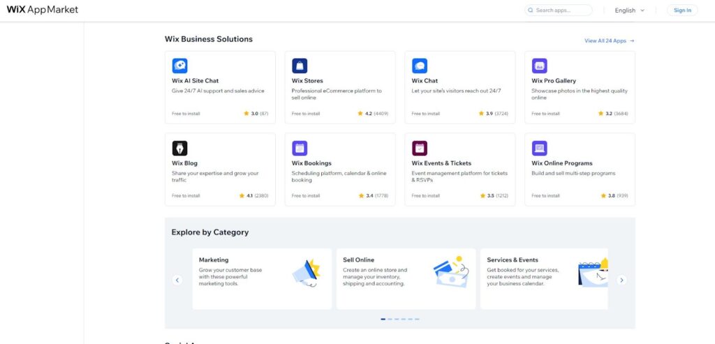 Wix App Market
