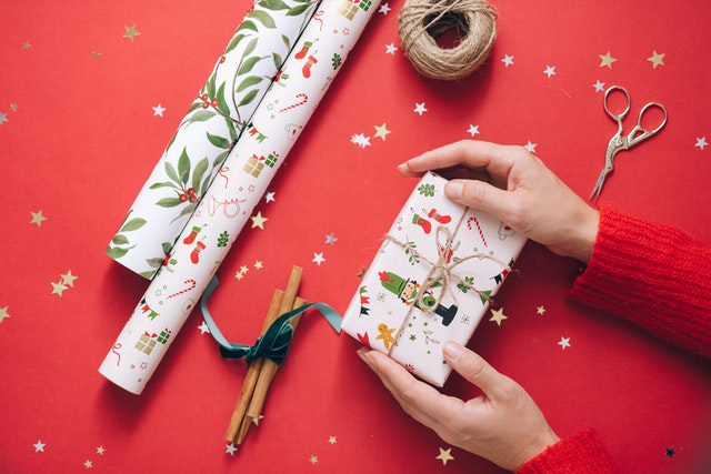 Wrapping paper and present